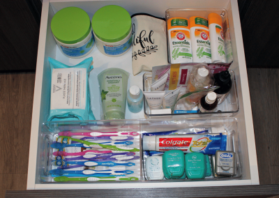 bathroom toiletries declutter and organization drawer