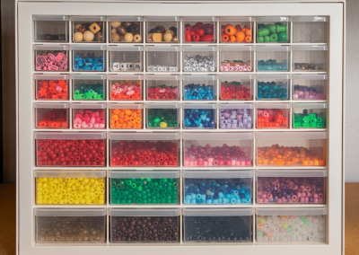 Craft Storage and craft bead organization by color