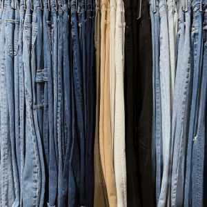 Jeans hanging with S Hooks